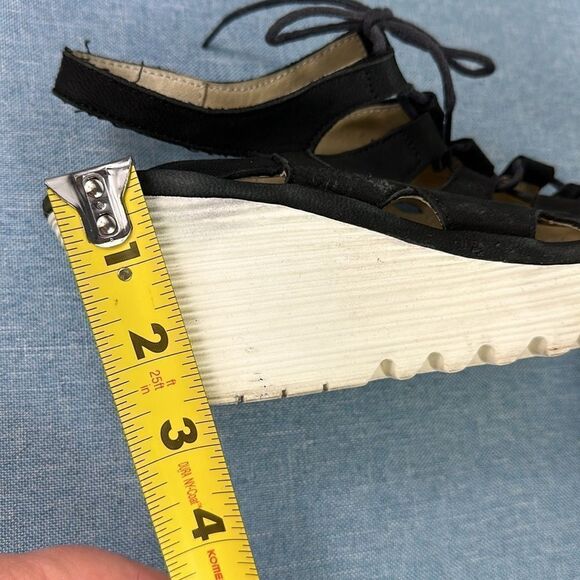 Fly London Black Yexa Lace-up Gladiator Platform Wedge Sandals Size 6-6.5 - Picture 9 of 9